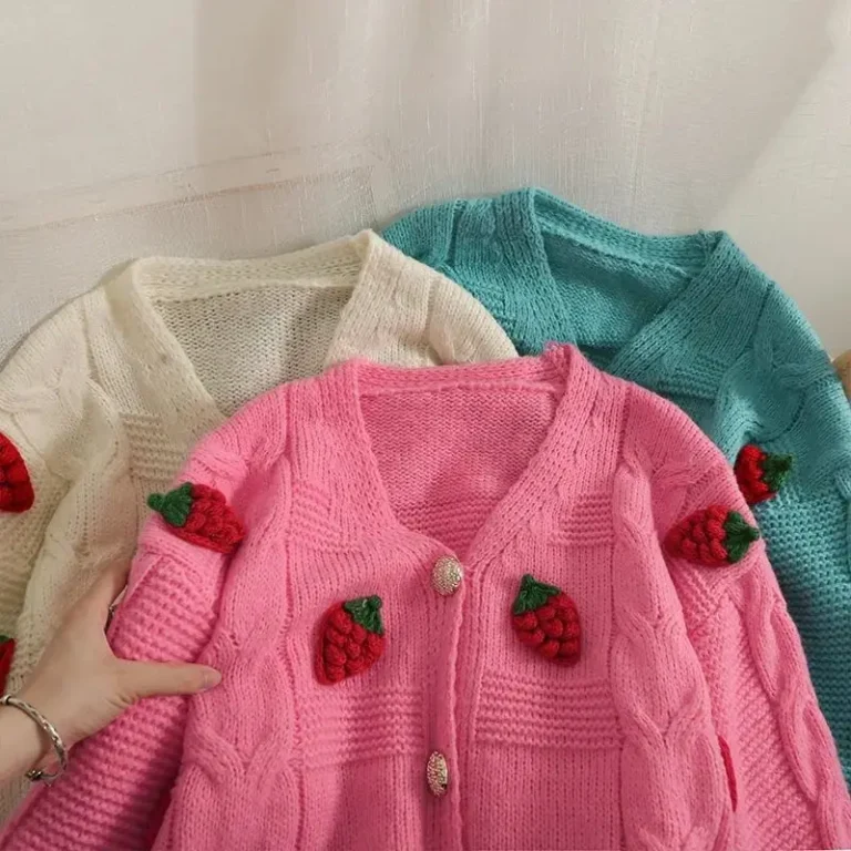 Strawberry Knitted Loose Warm Sweater 4
