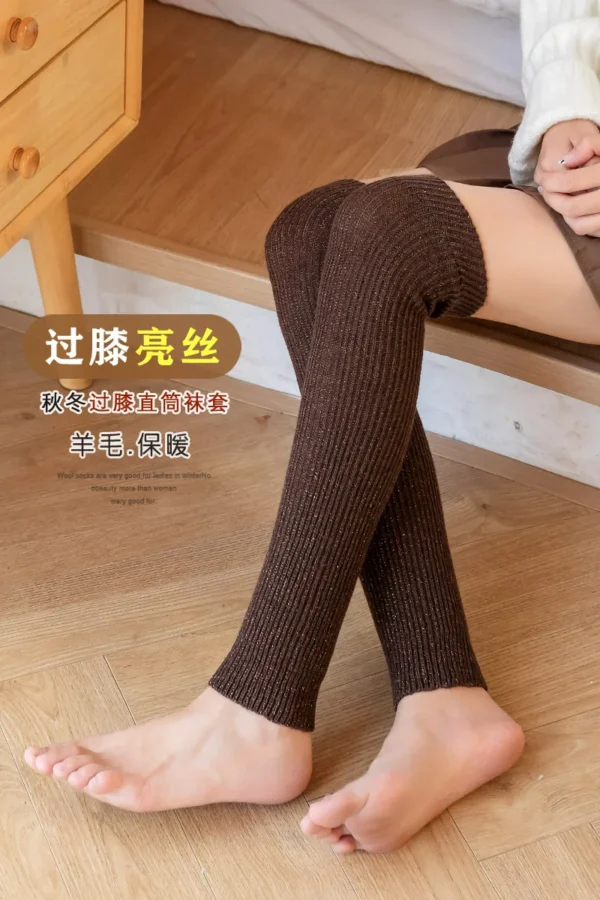 Wool Stockings Women's Over-the-knee Maillard Knee Pads Leg Socks Autumn And Winter New Mid-barrel Yoga Stacking Leg Covers New 6