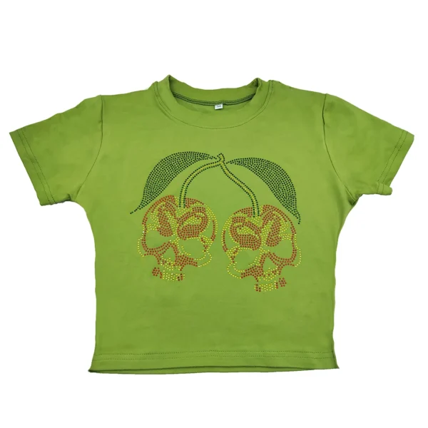 Y2K clothes 2000s Vintage Harajuku Fairy grunge Short Top women's T-shirts Rhinestones Goth Skull Baby Tees E-girl EMO Crop Tops 4