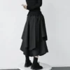 Japanese Gothic Irregular High-Waist Pleated Skirt Pants Women Black Harajuku Punk Cargo Skirt Summer Vintage Clothing Long Saia 4