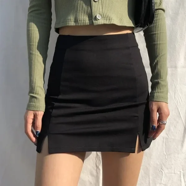 Skirts Women Black Split Office Ladies   High Waist Elegant Slim Mini Skirt Student Trendy Simple 1