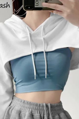 Hoodies Womens Spring Hot Sexy Ladies Loose Leisure Fit European Style Trendy Solid New Chic All-match Simple Soft Daily Design 1