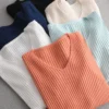 Ezsskj basic v-neck solid autumn winter Sweater Pullover Women Female Knitted sweater slim long sleeve badycon sweater cheap 1