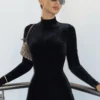 Dulzura Autumn Velvet Sexy Y2K Clothes Long Sleeve O-Neck Bodycon Skinny Zipper Jumpsuit Women Sporty Streetwear Romper Outfits 2