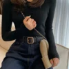 2024 Knitted Women Button Sweater Pullovers spring Autumn Basic Women highneck Sweaters Pullover Slim female High Quality Top 2