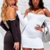 Bandage Dress Long Sleeve Black Bandage Dress 2022 New Arrival Women Mini Crystal Sexy Off Shoulder Bodycon Club Party Dress 3