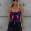 Fashion Printing Bodycon Dress For Women Summer Y2k Clothes Spaghetti Strap Mini Vestidos De Mujer Sleeveless One Piece Outfits 5