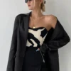 Yedinas Streetwear Patchwork Slim Cropped Feminino Sleeveless Tank Top Women Sexy Skinny Top Femme Corset Tube Korean Style Y2k 4