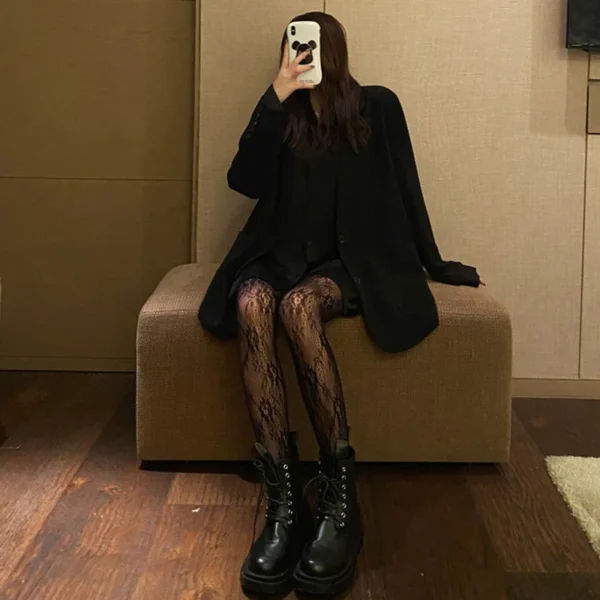 Hot Selling Women's Long Sexy Heart Fishnet Stockings Fish Net Pantyhose Mesh Nylon Tights Skin Thigh High Stocking Hosiery 6