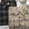 Women Shirt Plaid Oversize Blouse Female Korean Fashion Long Sleeves Shirt Tops Casual Outwear Vintage Checkered Femme Blusas 4