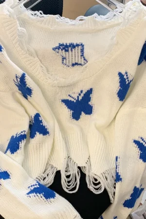 Y2K Graphic Knitted Sweater