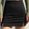 Skirts Women Black Split Office Ladies   High Waist Elegant Slim Mini Skirt Student Trendy Simple 5