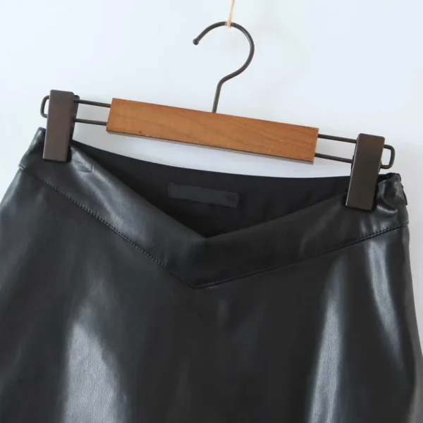 PU Leather Short Skirt Women Black Sexy Split Slim High Waisted A-line Mini Skirts Female Shorts Vintage Harajuku Streetwear 5
