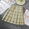Women High Waist Plaid Mini Skirt With Inner Shorts Woman Short Pleated Skirts Kawaii Female Harajuku Chic Ladies Skirts 5