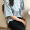Alien Kitty 2023 New Summer T Shirt Women Soft Free Loose Hot Sale Solid Fresh Casual Natural Short Basic Shirts 9 Colors 2