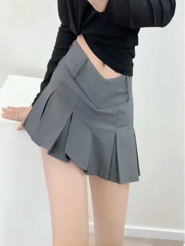 Brown Skirt Ladies 2022 Summer Clothes Women's High Waist Harajuku Korean Style Black Mini Pleated Skirt For School Girl Uniform 5