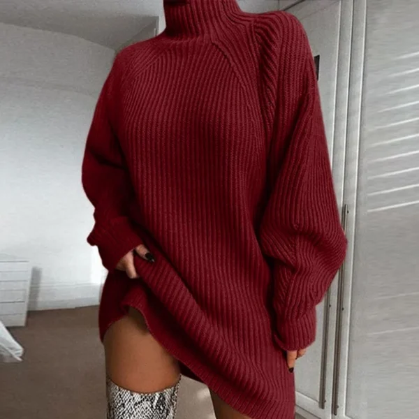 Autumn Winter Women Knitted Pullover Sweater Top 2024 Elegant Chic Fashion Warm Long Sleeve Turtleneck Loose Knitwear Streetwear 2