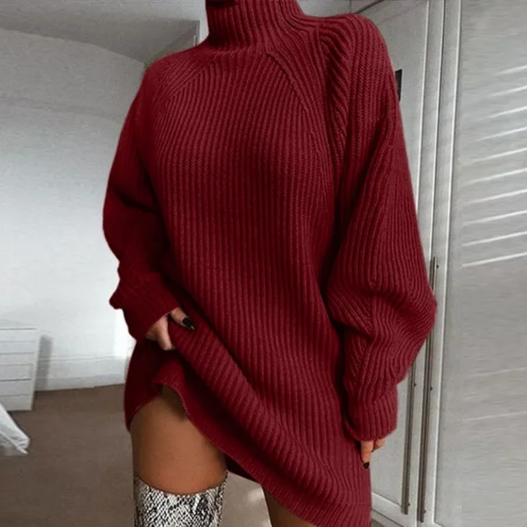 Autumn Winter Women Knitted Pullover Sweater Top 2024 Elegant Chic Fashion Warm Long Sleeve Turtleneck Loose Knitwear Streetwear 2