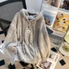 Autumn/Winter Hooded Sweater Women’s Korean Style Loose Fit 2024 Idle Style Thickened Drawstring Knitted Top Sweatshirt 2