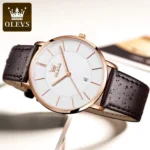 OLEVS Luxury Quartz Watch for Men Ultra Thin 6.5mm Minimalist Waterproof Date Bussiness Watch 3