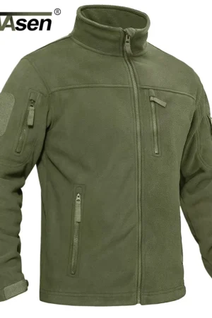 Men's Fleece Jacket Soft Warmth Windproof Full Zip Up Coat Multiple Zipper Pockets Hiking Working Outdoors Windbreaker TheFashionFever