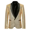 Shiny Gold Sequin Glitter Embellished Blazer Jacket Men Nightclub Prom Suit Coats Mens Costume Homme Stage Clothes For singers 3
