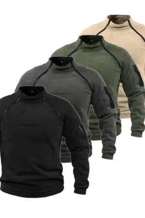 Men's Tactical Outdoor Fleece Jacket Clothes Warm Zippers Pullover TheFashionFever