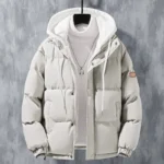 Winter Loose-fit Thickened Warm Cotton Coat Hood For Men Trendy Student Puffer Jacket Two-piece Illusion 3