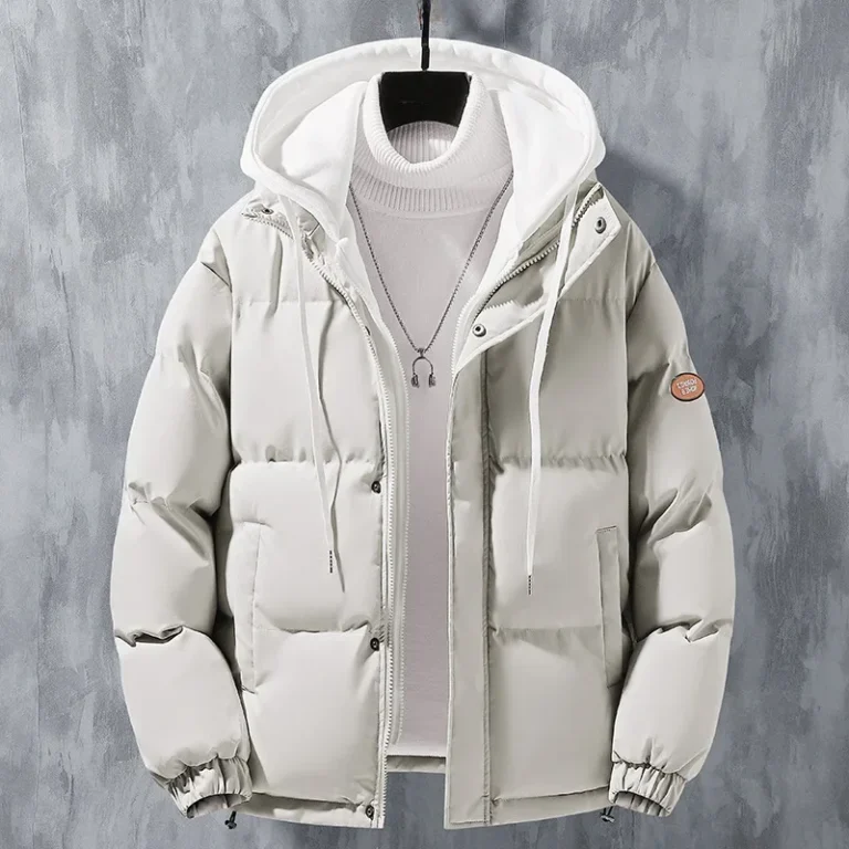Winter Loose-fit Thickened Warm Cotton Coat Hood For Men Trendy Student Puffer Jacket Two-piece Illusion 3