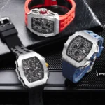 TSAR BOMBA Watch for Men Luxury Brand Tonneau Design Waterproof Clock Stainless Steel Wristwatch 5