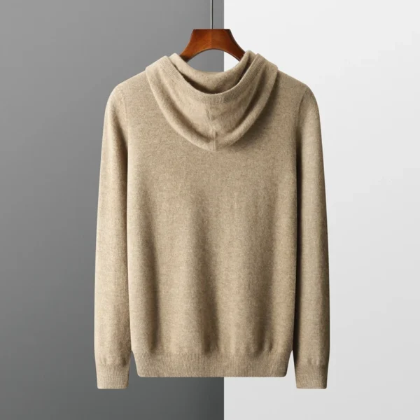 Men's cashmere One-piece ready-to-wear Hoodie 100% Merino Wool Knitted Sweatshirt 2