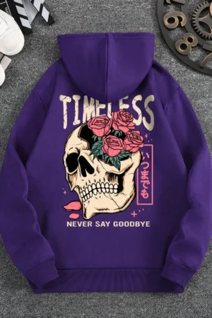 Men's Slogan and Skull Print Hoodie Versatile and Comfortable Everyday Sweatshirt 2025