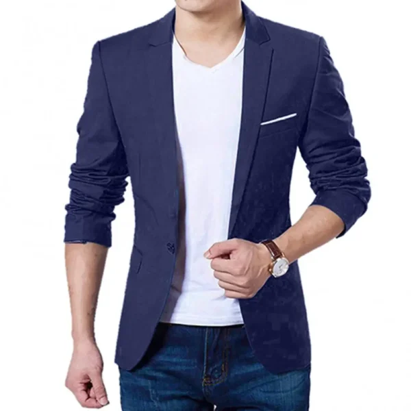 Men Formal Business Suit Coat One Button Black Blue Red Men