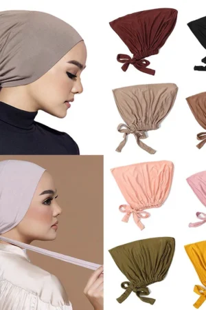 New Soft Modal Muslim Turban Hat Inner Hijab Caps Islamic Underscarf Bonnet India Hats Female