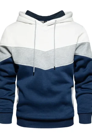 Men's Patchwork Hooded Sweatshirt Hoodies Clothing Casual Loose Fleece Warm Streetwear TheFashionFever