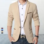 Men's Casual Blazer 2025 Autumn New Fashion Slim Business Suit Coat Gentleman
