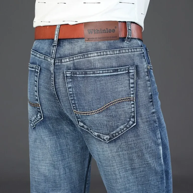 Wthinlee New Business Men's Jeans Casual Straight Stretch Fashion Denim Trousers Male Brand Clothing 6