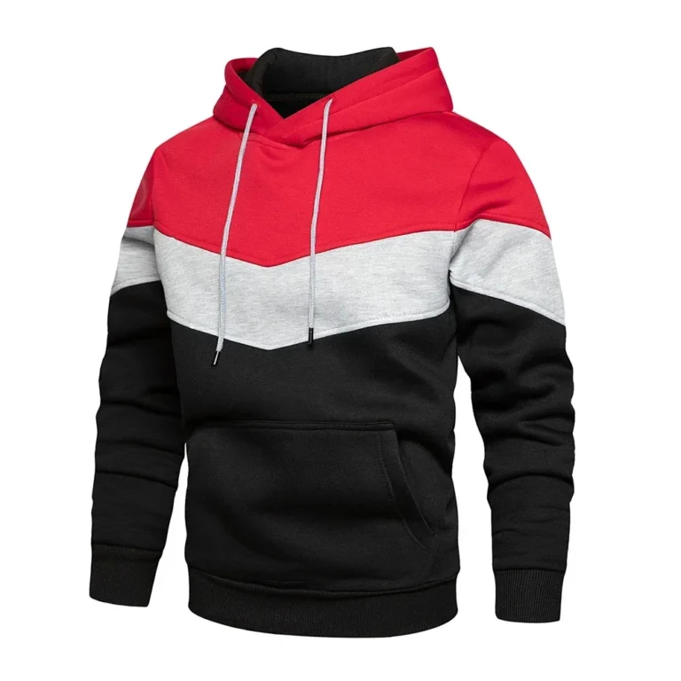 Men's Patchwork Hooded Sweatshirt Hoodies Clothing Casual Loose Fleece Warm Streetwear TheFashionFever 4
