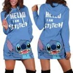 New Disney Stitch Hoodie Dress Sweater Fashion Disney Dress Sweatshirt Dress 3d Allover Printed Y2k Hoodie 6