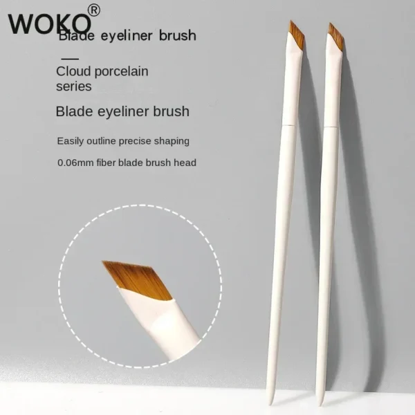 Upgrade Blade Eyeliner Brush Ultra Thin Fine Angle Flat Eyebrow Brush Under The Eye Makeup Brushes Precise Detail Brush white 3