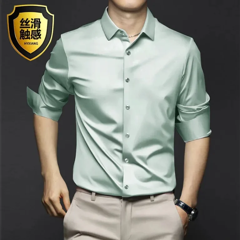 S-5XL Men's Shirt Long Sleeve Non iron Wrinkle Resistant Business Dress 5