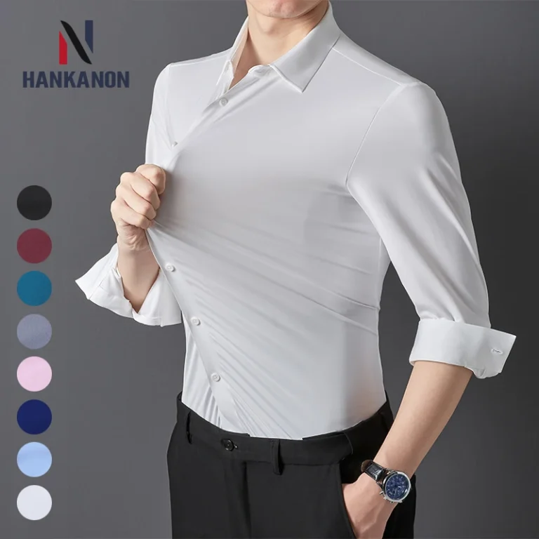 Premium Men's Ultra-Stretch Shirt - High-Quality Silky Business Formal Long-Sleeve Shirt