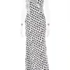 Backless Print Dots Flower Women Maxi Dress Spaghetti Strap Evening Dress 6