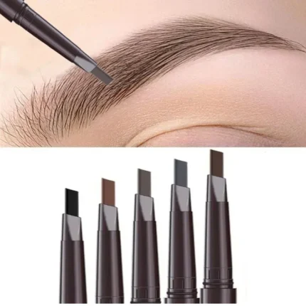 Natural Brown Waterproof Eyebrow Pencil Ultra-fine Triangle Precise Brows Cream With Brush Lasting No Blooming Rotatable Makeup 2