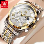 OLEVS Luxury Brand Quartz Watch for Men Waterpoof Chronograph Men's Wristwatch Auto Date Dual Calendar