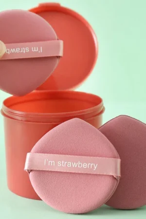 Karsyngirl 7Pcs/box Strawberry Cosmetic Puff Set Double Side Women Soft Makeup Sponge Beauty Make Up Powder Tools 2