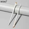 Upgrade Blade Eyeliner Brush Ultra Thin Fine Angle Flat Eyebrow Brush Under The Eye Makeup Brushes Precise Detail Brush white 4
