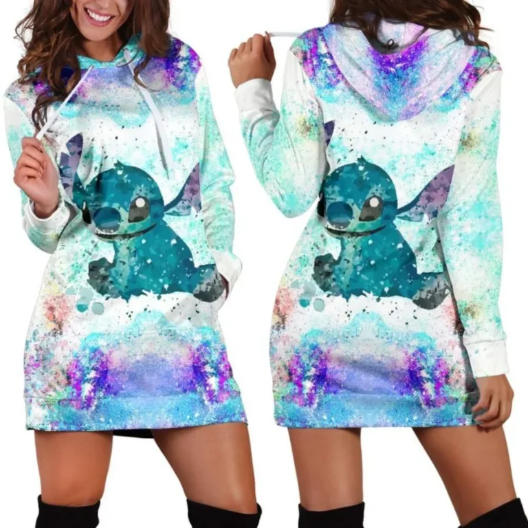 New Disney Stitch Hoodie Dress Sweater Fashion Disney Dress Sweatshirt Dress 3d Allover Printed Y2k Hoodie 2