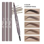 Natural Brown Waterproof Eyebrow Pencil Ultra-fine Triangle Precise Brows Cream With Brush Lasting No Blooming Rotatable Makeup