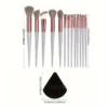 13pcs Premium Synthetic Nylon Bristle Makeup Brush Set - Soft, Gentle, and Cruelty-Free for Flawless Foundation, Blush, Powder, 6